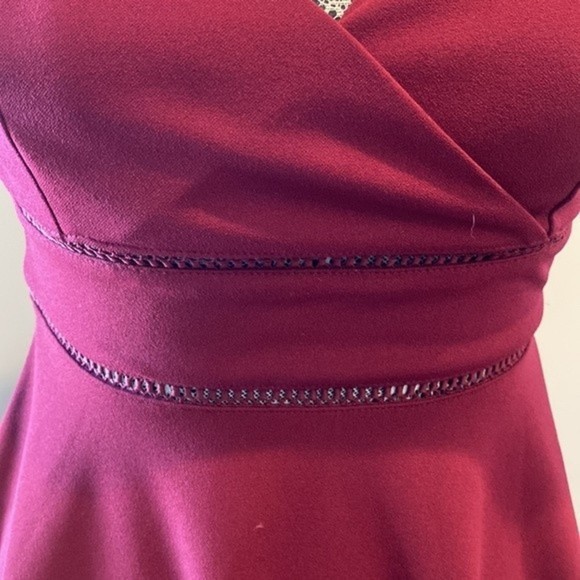 Francesca’s “Jun & Ivy” Burgundy / Red Flare Mini Dress - S | worn 1 time - Picture 4 of 5